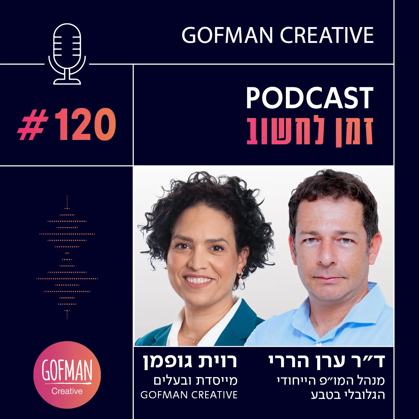 זמן לחשוב' | רוית גופמן וד"ר ערן הררי | #120ביוטק הדור הבא 3 – על הנגשת תרופות ופתרונות רפואיים. בפרק נוסף של הפודקאסט 'זמן לחשוב', מארחת רוית גופמן, מיסדת 'גופמן קריאייטיב', את ד"ר ערן הררי, מנהל המו"פ הייחודי הגלובאלי ב"טבע".בפרק זה משוחחים השניים על ביוטק הדור הבא 3 – תוכנית ייחודית שמפעילה עמותת יוניסטרים בתמיכת חברת 'טבע'. בנוסף, הוא הרחיב על תוכנית ה- Biomix בה משתתפים גם 30 דוקטורנטיות ודוקטורנטים מצטיינים בתחומם מאוניברסיטאות מובילות בארץ. האזינו לפרק המלא >>